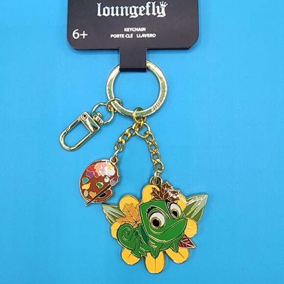 Loungefly Disney Tangled Rapunzel Pascal Paint Fall Autumn Keychain Charm NEW - Picture 3 of 12
